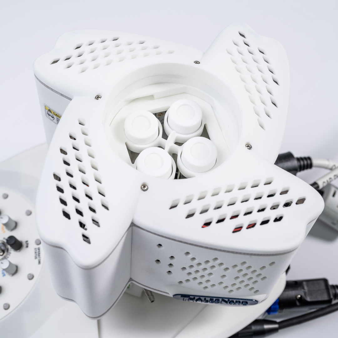 25 mL vials placed inside the PhotoCube photochemical reactor