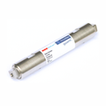 Roll of metal sealed cartridge with a label on a white background