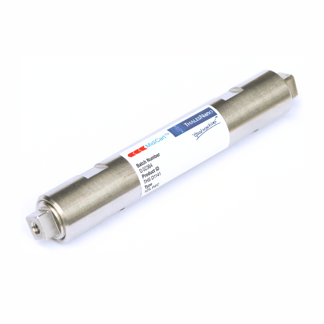 Roll of metal sealed cartridge with a label on a white background